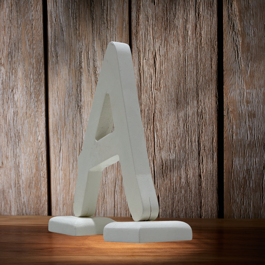 Chic Wooden Letters - Personalized Home & Office-Decorative Wooden- Alphabet Letters A  in White  - Perfect for Home decoration – High-quality home furnishing