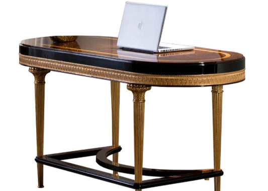 Stylish Black and Gold Writing Desk: A Modern Take on Elegance – High-quality home furnishing